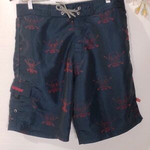 𝅺COUNTER Culture board shorts, size 32, Red/Blue
